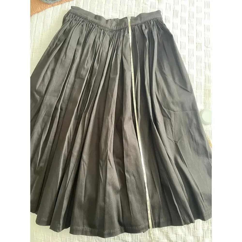 NWT PINUP COUTURE JENNY GATHERED SWING SKIRT SATEEN L Feminine 50s Minimalist - Picture 8 of 9